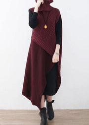 2021 Fall New Knit Stitched Dress Two Piece Set - SooLinen