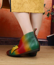 2024 New Soft Flats Colorful Ethnic Style Women Bow Ankle Boots