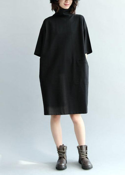 Aesthetic high waist Sweater black thick Hipster sweater dress fall - SooLinen