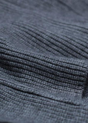 Aesthetic sweaters plus size clothing gray pockets Batwing Sleeve knit jacket - SooLinen