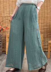 Aqua High Waist Solid Linen Long Pants