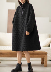 Art Black Oversized Thick Cotton Vacation Dresses Spring