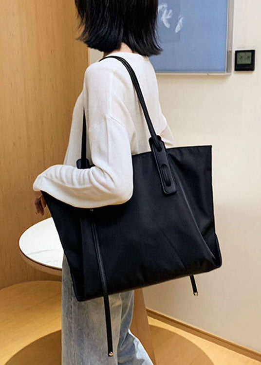 Art Black Solid Lässige Handtasche aus Nylon