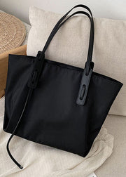 Art Black Solid Casual nylon Tote Handbag