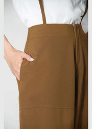 Art Brown High Waist carpenter pants  Pants - SooLinen