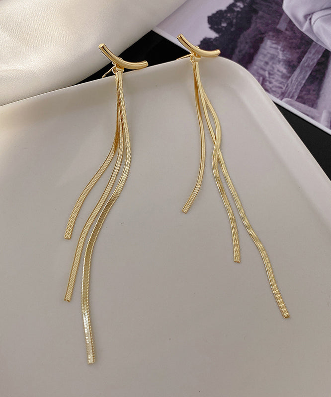 Art Gold Alloy Tassel Drop Earrings