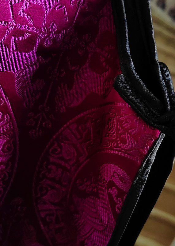 Art Purple Jacquard Chinese Button Patchwork Silk Vest Sleeveless