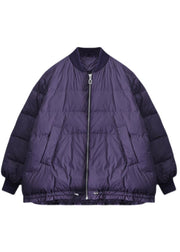 Art Purple Zip Up drawstring Fine Cotton Filled thick Winter jackets