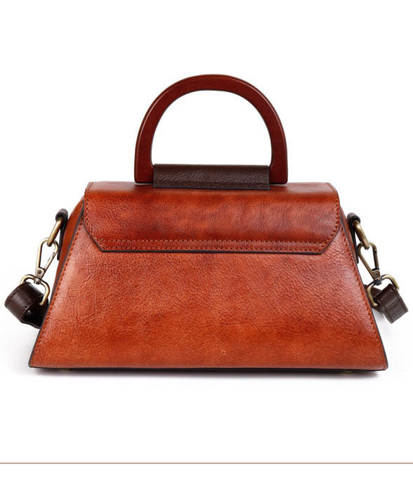 Art Red Brown Latch Paintings Calf Leather Messenger Bag