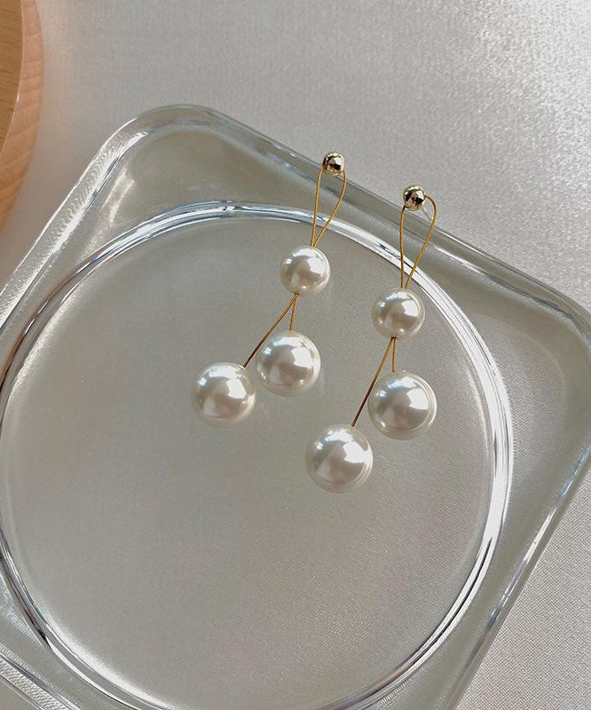 Art White Pearl Damen-Tropfenohrringe aus S925-Silber
