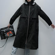 Art black Fashion clothes For Women coats hooded zippered coats - SooLinen
