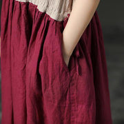 Art linen Robes boutique Sleeveless Linen Leisure Summer Women Dress