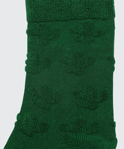 Autumn And Winter Green Cactus Jacquard Thick Warm Mid Calf Tidal Socks