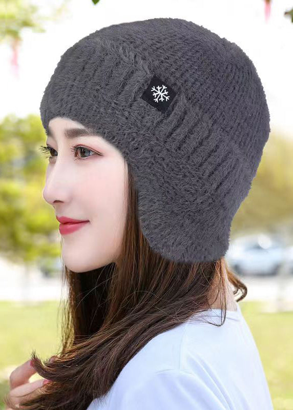 Autumn And Winter Orange Knitted Warm Ear Protection Boonie Hat