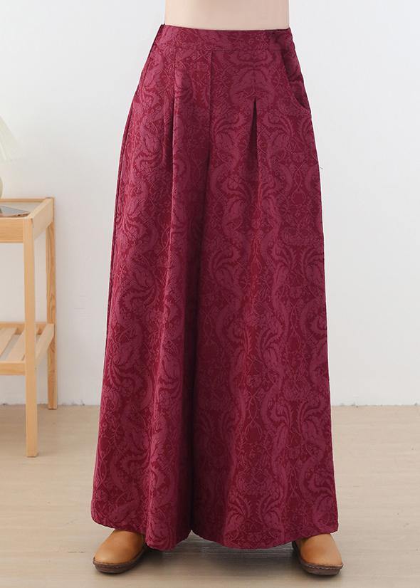 Autumn and winter Retro Red jacquard thickened women&