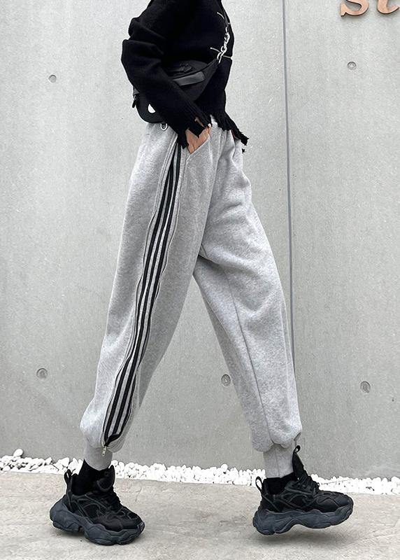 Autumn and winter heavy casual grey sports pants women&