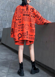 Autumn and winter suit women fashion temperament orange knitted sweater wide leg pants two piece set - SooLinen