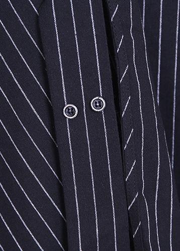 Autumn new original design loose asymmetrical striped shirt cardigan coat - SooLinen