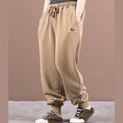 Autumn new style Korean trousers with lace-up threaded mouth khaki ming casual pants - SooLinen