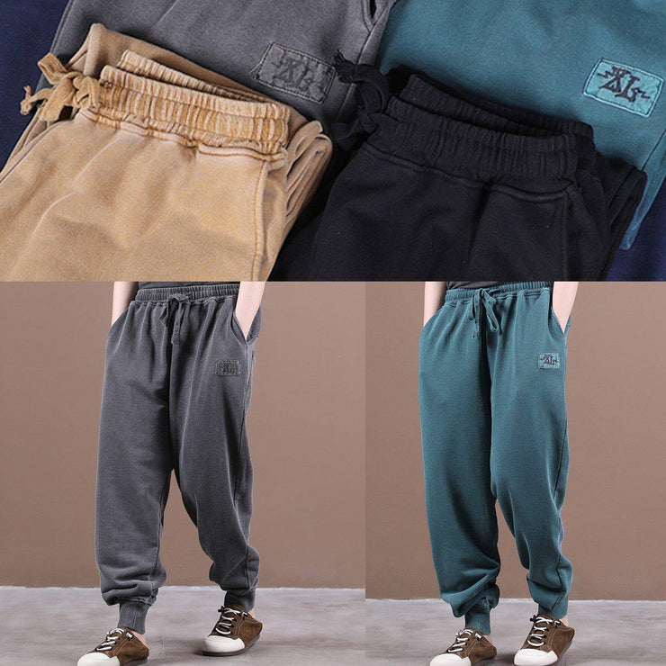 Autumn new style Korean trousers with lace-up threaded mouth khaki ming casual pants - SooLinen