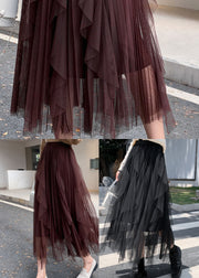 Beautiful Black Asymmetrical tulle Skirt Spring