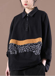 Beautiful Black Patchwork Sweatshirts Tracksuits - SooLinen