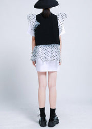 Beautiful Black Patchwork dress Two Piece Suit Set Summer - SooLinen