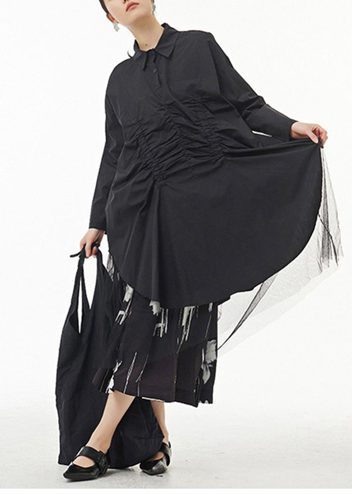 Beautiful Black Print Exra Large Hem Cotton A Line Skirt Summer
