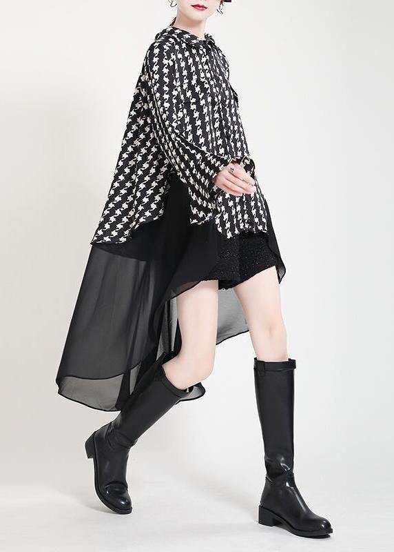 Beautiful Black Print flare sleeve Chiffon Jacket Summer - SooLinen
