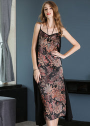 Beautiful Black Sexy Patchwork Print Chiffon Summer Dress