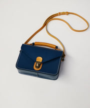 Beautiful Blue Calf Leather Women's Satchel Handbag