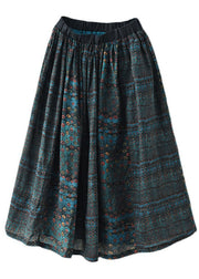 Schöne blaue Ramie-Röcke mit Patchwork-Print