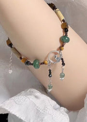Beautiful Colorblock Allouy Gem Stone Charm Bracelet
