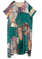 Beautiful Colorblock Asymmetrical Patchwork Tie Dye Chiffon Dresses Summer