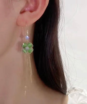 Schöne grüne Edelstein-Quaste-Tropfen-Ohrringe