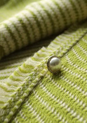 Beautiful Green O Neck Button Patchwork Cotton Coats Fall