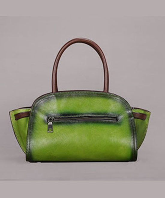 Beautiful Green Rub color Paitings Calf Leather Messenger Bag