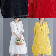Beautiful Half sleeve o neck cotton dress Sweets red A Line Dresses Summer - SooLinen