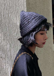 Beautiful Handmade Black Warm Knit Bonnie Hat