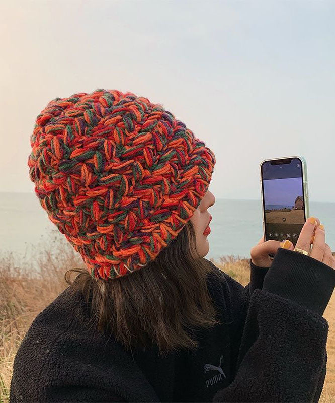 Beautiful Orange Handmade Knit Bucket Hat