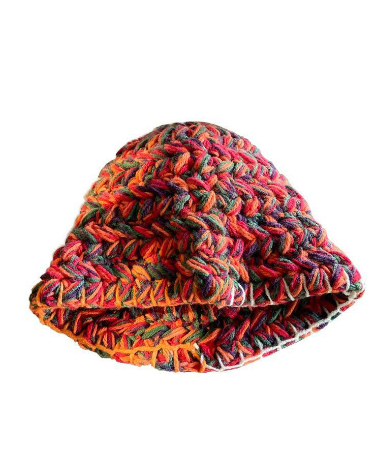 Beautiful Orange Handmade Knit Bucket Hat