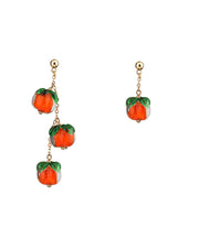 Beautiful Orange Overgild Asymmetricar Persimmon Ruyi Drop Earrings