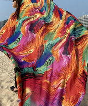 Beautiful Oversized Print Chiffon Beach Shawl