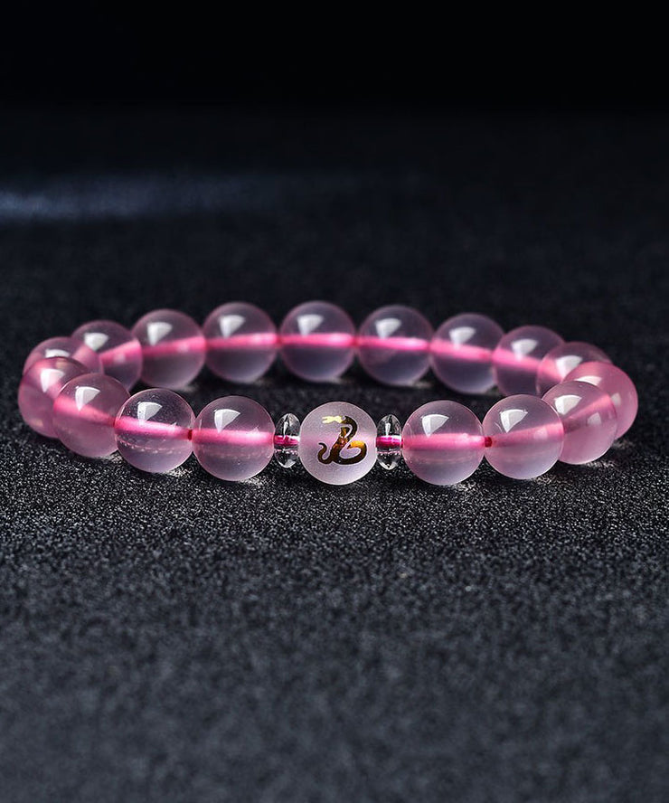 Beautiful Pink Crystal The Twelve Chinese Zodiac Signs Bracelet