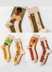 Beautiful Plaid Jacquard Cotton Crew Socks