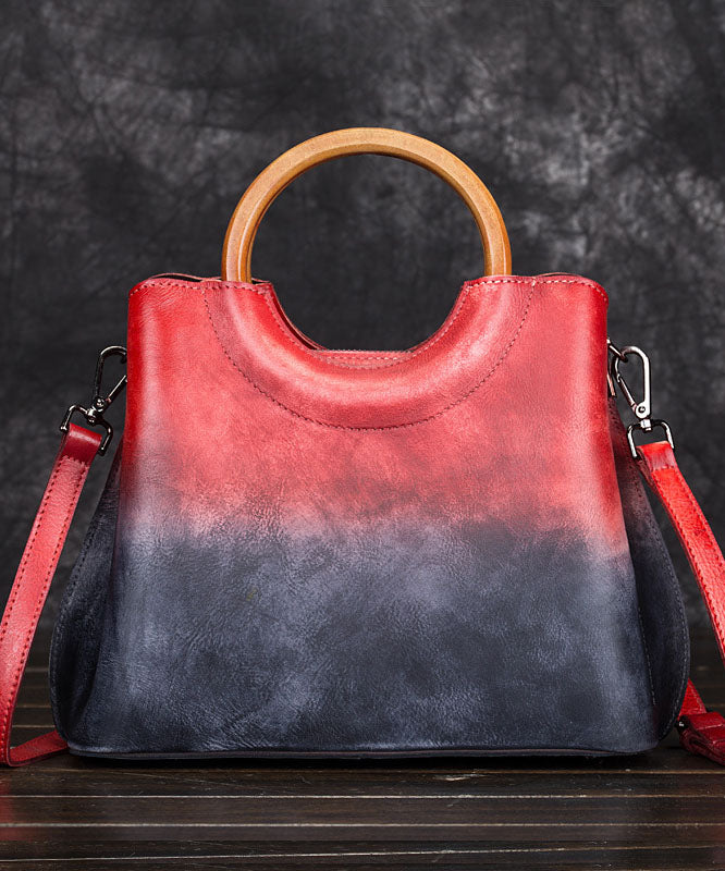 Schöne Handtasche aus Kalbsleder mit Farbverlauf in Lila