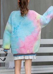 Beautiful Rainbow Turtleneck Print Fall Character Loose Sweatshirts Top