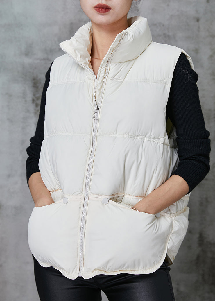 Beautiful White Zip Up Warm Duck Down Vests Spring