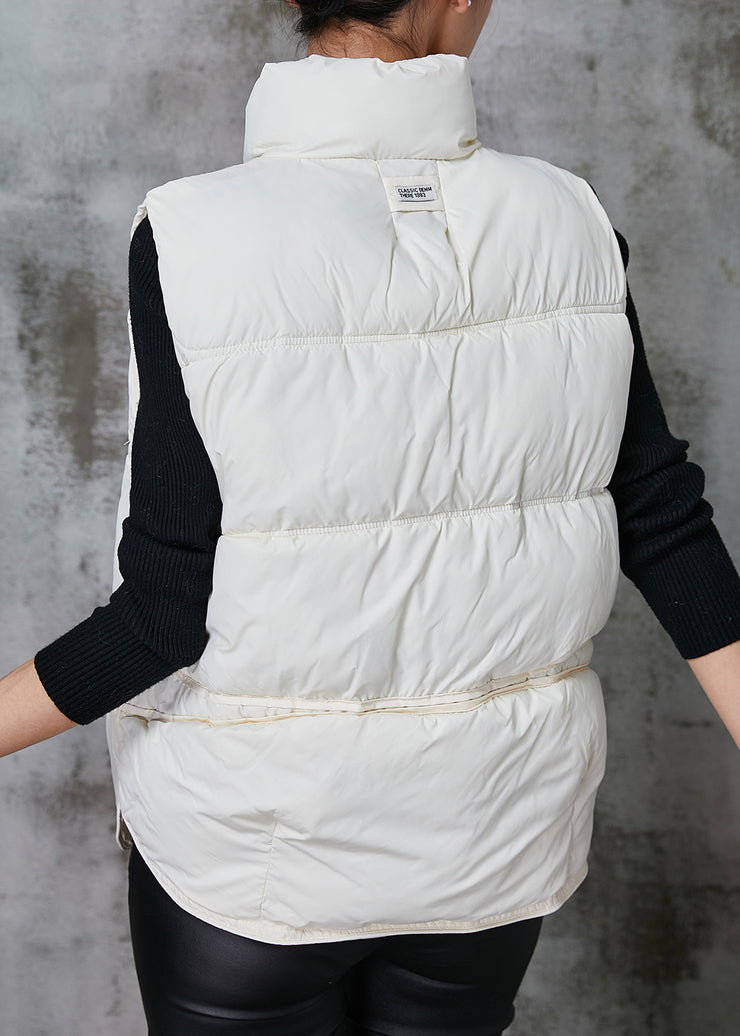 Beautiful White Zip Up Warm Duck Down Vests Spring