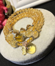 Beautiful Yellow Crystal Rosary Multi Loop Charm Bracelet